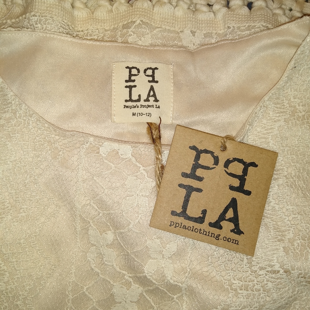 🌈 NEW People's Project L.A. Boutique Girl's Ivory Cream Lace Dress Girl's 10 12